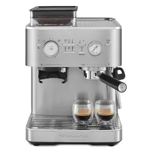 KitchenAid Semi-Automatic Espresso Machine with Burr Grinder | Brushed Stainless Steel