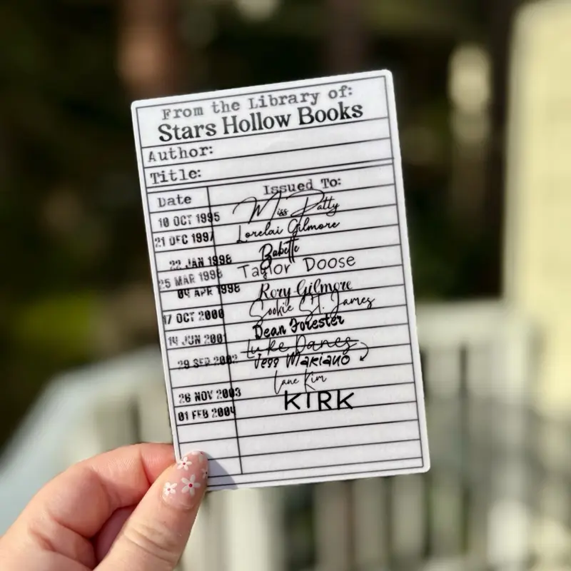 Tv Show Borrow Card Bookmark - 2 x 5 Inches, High-Quality Cardstock, Fun Sparkle Finish, Color May Vary