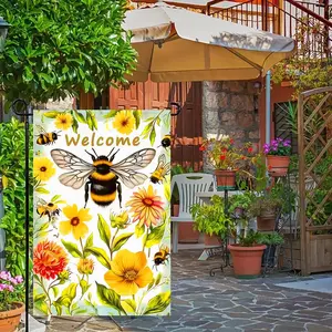 Spring Garden Flag 12x18 Inch Double Sided Welcome Garden Flag Floral Yard Flag for Outside, Patio and Lawn