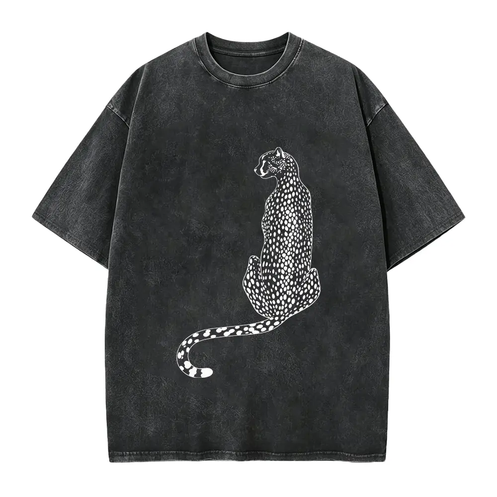 Women's Oversized Leopard Graphic Cotton T-Shirt - Smooth, Seamless Casual Jungle Tee, Graphic Shirts, T Shirts