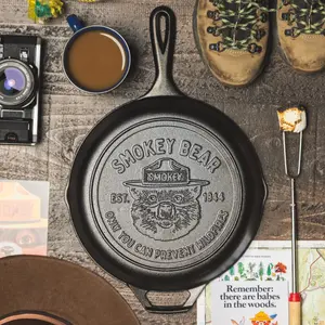 10.25 Inch Seasoned Cast Iron Smokey Bear Skillet