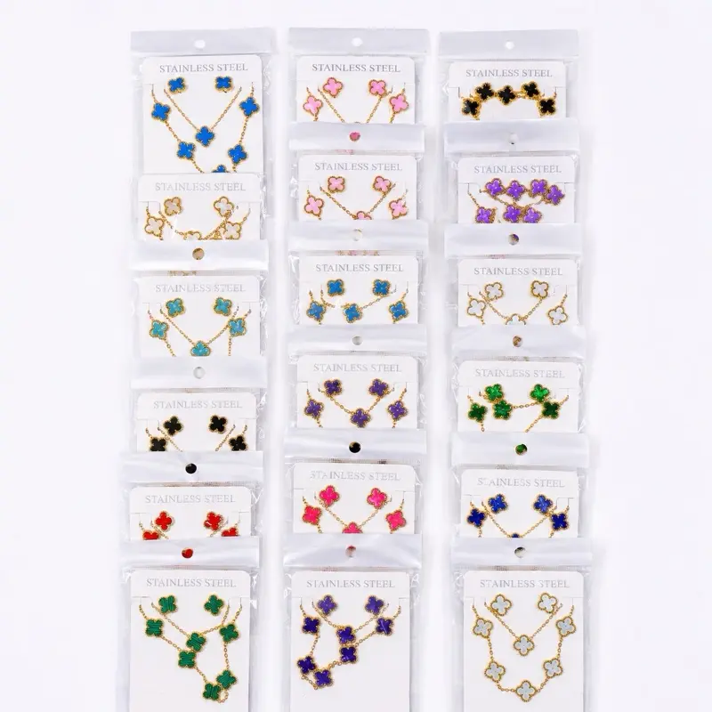 An gwo 12 sets 4 leafs jewelry