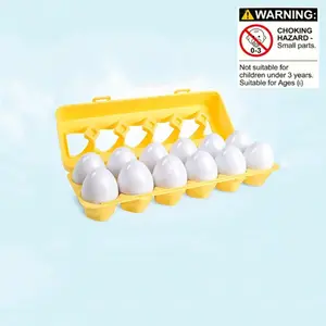 Montessori Stem Education Toys, Suitable for Toddlers and Preschool Children, Shape and Color Match Egg Shape, 6/12 Pieces Set