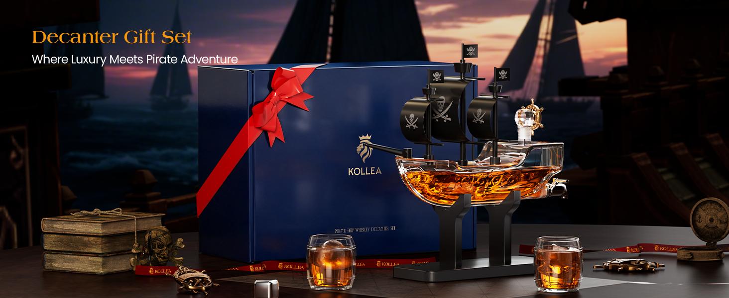 Gifts for Men Dad, Pirate Ship Whiskey Decanter Set with 2 Glasses, for Home Bar, Funny Gift Ideas for Him, Husband, Father, Boyfriend, Anniversary, Sailor & Captain, Sailor Enthusiast liquor for Bar, dispenser Gifts for Men Dad, Pirate Ship Whiskey Decanter Set with 2 Glasses, for Home Bar, Funny Gift Ideas for Him, Husband, Father, Boyfriend, Anniversary, Sailor & Captain, Sailor Enthusiast liquor for Bar, dispenser