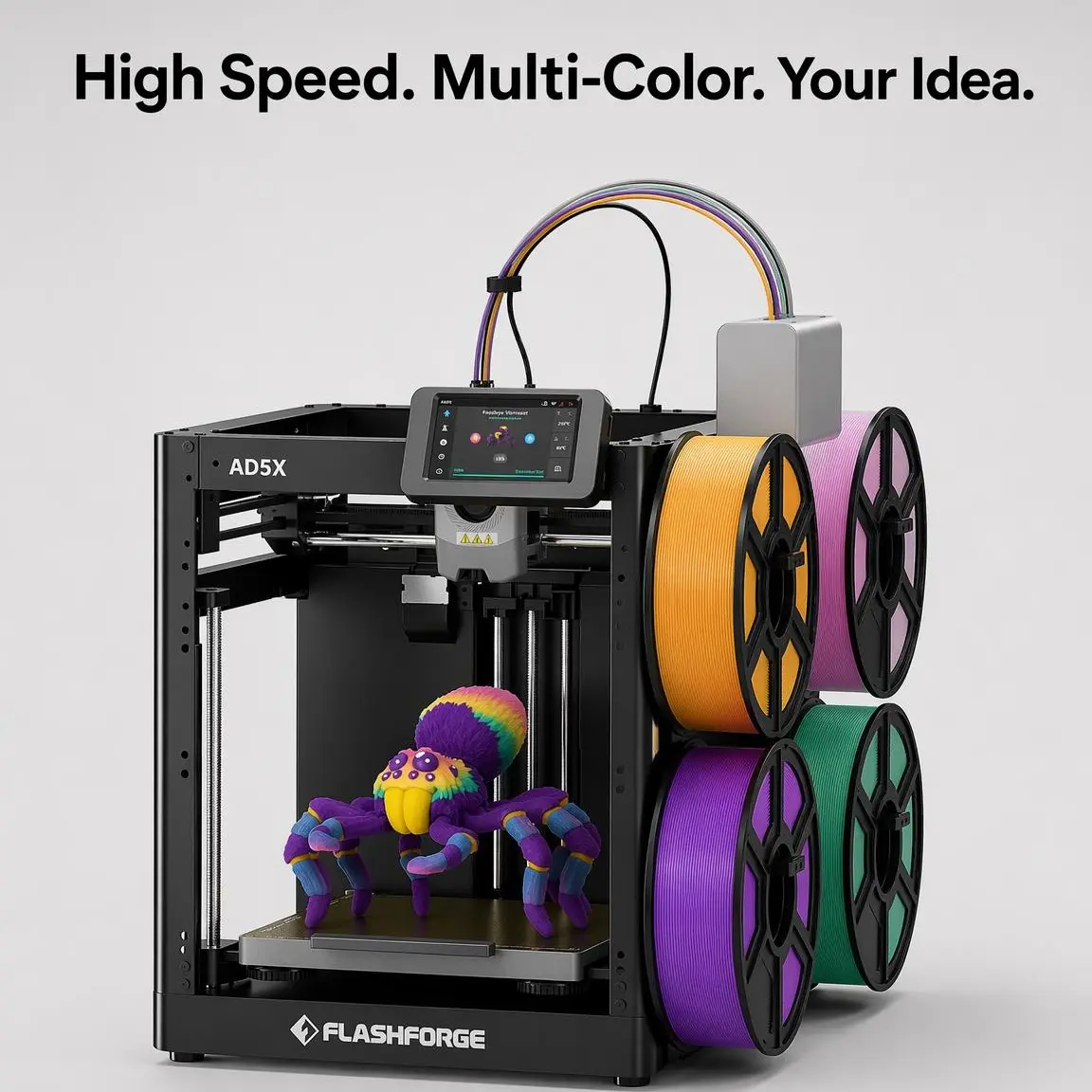 FLASHFORGE AD5X CoreXY 3D Printer, Multi-Color, 600mm/s High-Speed, 1-Click Auto Leveling, 300°C Direct Drive Extruder, Ideal for Precision & Efficiency FLASHFORGE AD5X CoreXY 3D Printer, Multi-Color, 600mm/s High-Speed, 1-Click Auto Leveling, 300°C Direct Drive Extruder, Ideal for Precision & Efficiency