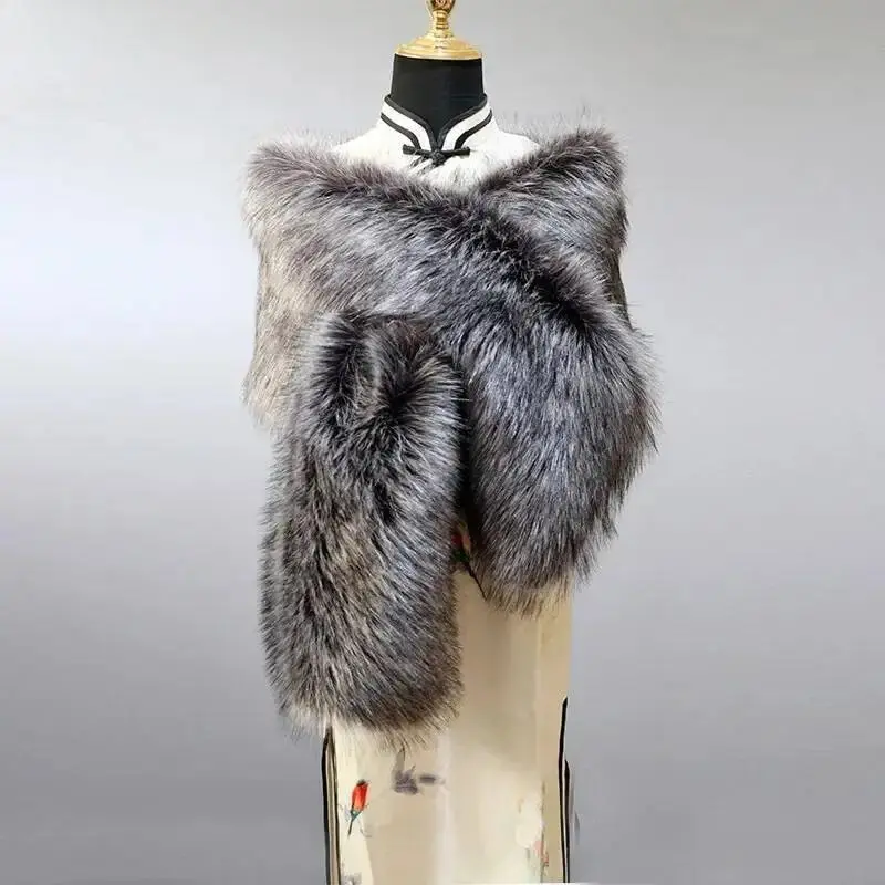 32 Colors 165*30cm Women Luxury Warm Faux Fox Fur Shawl Winter Ladies Plush Scarf Wraps Cloak Coat Wedding Long Cape Scarves(Sheets) 32 Colors 165*30cm Women Luxury Warm Faux Fox Fur Shawl Winter Ladies Plush Scarf Wraps Cloak Coat Wedding Long Cape Scarves(Sheets)