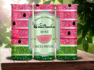 Watermelon Tumbler 20oz - When Life Hands You Watermelons, Insulated Drinkware, Cute Summer Cup, Reusable Gift for Fruit Lovers