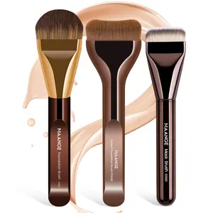 Maange 3-Piece Makeup Brush Set, Foundation Brushes, Professional Cosmetic Tools, Essential Beauty Kit for Flawless Application
