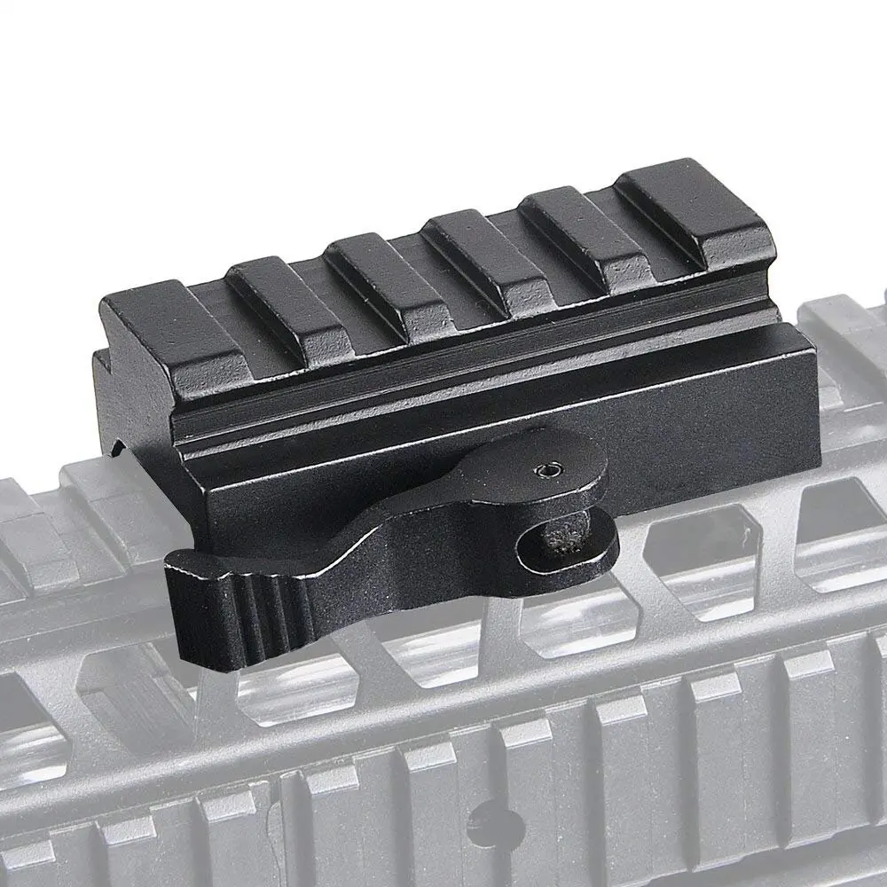 5 Slots Picatinny Mount Low Profile Qd Rail Riser Mount Adaptor, Quick Release Lever Lock, Picatinny Rail for Scope Mount, Accessories