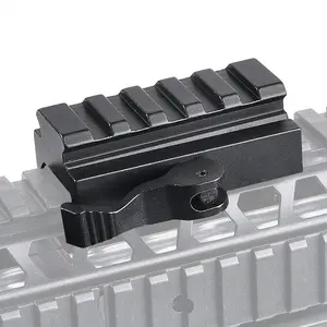 5 Slots Picatinny Mount Low Profile Qd Rail Riser Mount Adaptor, Quick Release Lever Lock, Picatinny Rail for Scope Mount