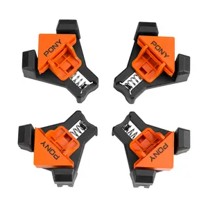 #JumpstartSale PONY 4-Pack Corner Clamp for Woodworking, 90 Degree Right Angle Clamp, Single Handle Wood Clamps, Adjustable Spring Loaded Woodworking Clamp, Frame Cabinet Wood Tools Accessories