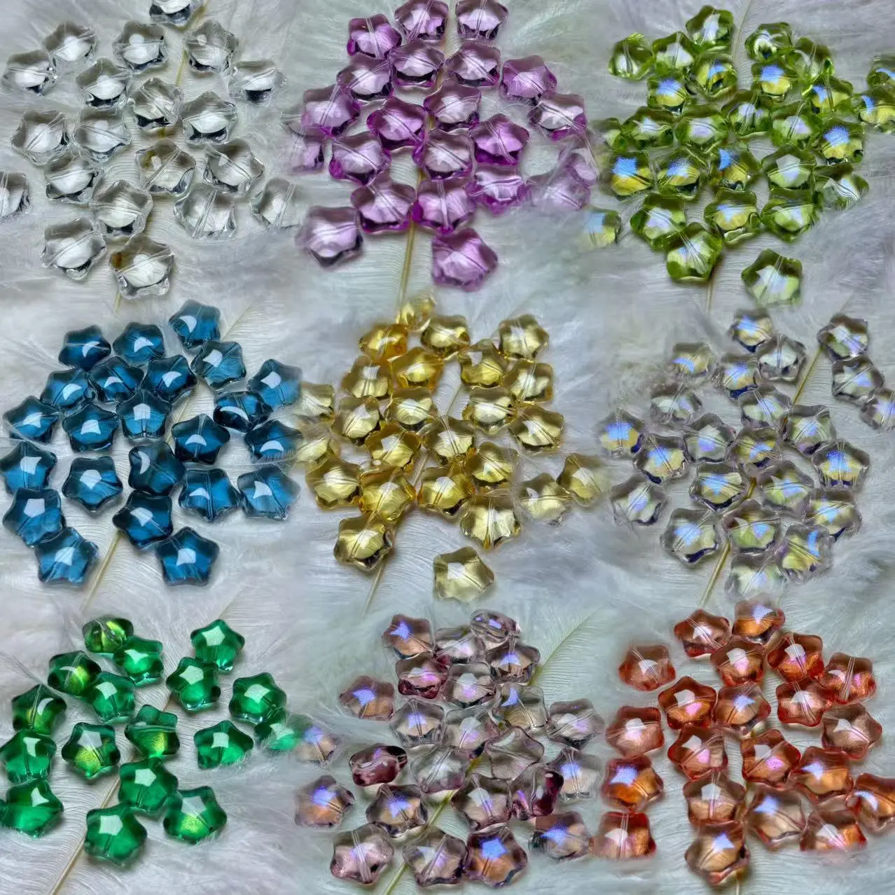 【O1-22】Chubby Plump Star Glass Beads 75ml