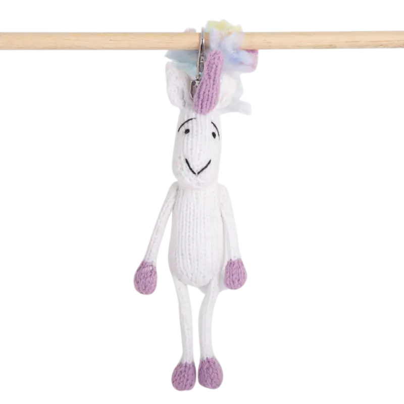 Unicorn Keychain handmade crochet knit stuffed Doll, Montessori Play, Nursery Decor, Baby Shower Gifts . Granddaughter, niece, nephew & grandson