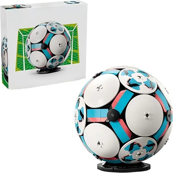 2026 Soccer Ball Building Toy, Collectible Sports Decor with Micro Stadium, Birthday Gift Idea