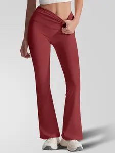 Women's New Sporty Casual Bell Bottoms, Sporty Flared Pants, High Waist Butt Lifting Breathable Quick Dry Pants, Knit High Stretch Longgings for Yoga Running Gym, Gym Workout Leggings, Athleisure Bottoms, Athleisure Style Pants