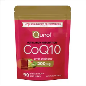 Qunol CoQ10 200mg Soft Chews, Extra Strength & Ultra High Absorption Coenzyme Q10 Supplement, #1 Cardiologist Recommended Supplement for Heart Health