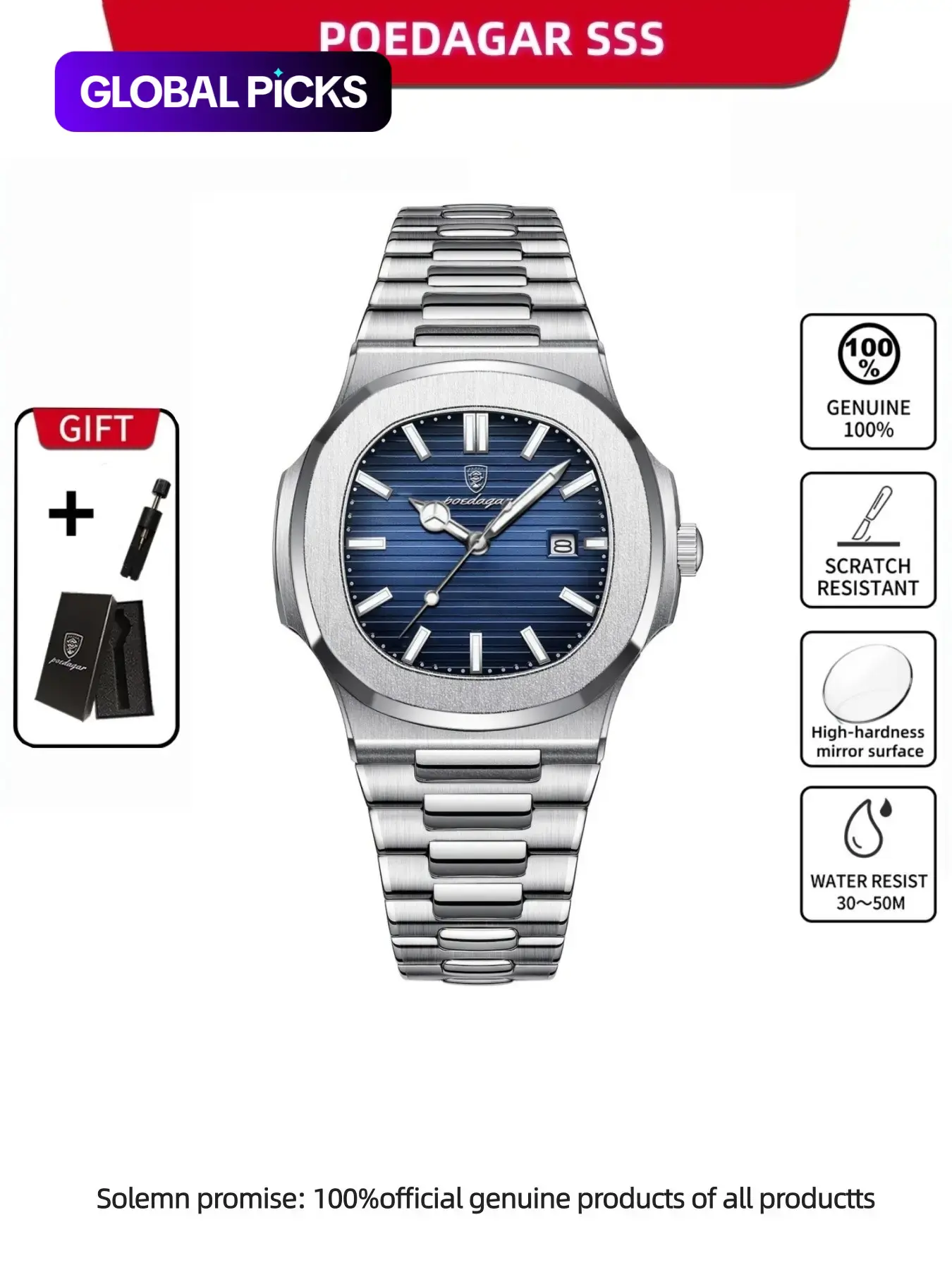 Men's Business Fashion Round Dial Analog Quartz Watch, Stainless Steel Casual Business Wristwatch, Fashion Luminous Waterproof Watch for Party, Everyday Accessories, All-match Watch for Birthday Gift with Box, Business Quartz Watches, Stylish Watch