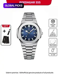 Men's Business Fashion Round Dial Analog Quartz Watch, Fashion Luminous Waterproof Watch for Party, Everyday Accessories, Trendy All-match & Exquisite Watch for Birthday Gift with Box, Luminous Fashionable Watch, Business Fashion Watches