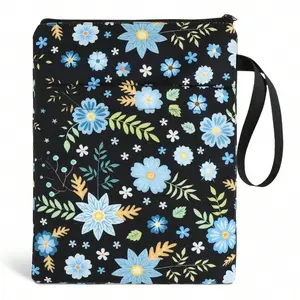Floral Print Book Cover with Zipper, Washable Fabric for Teens & Adults, Ideal Gift for Book Lovers, Teachers, Students (30x23 Cm) Book Accessories