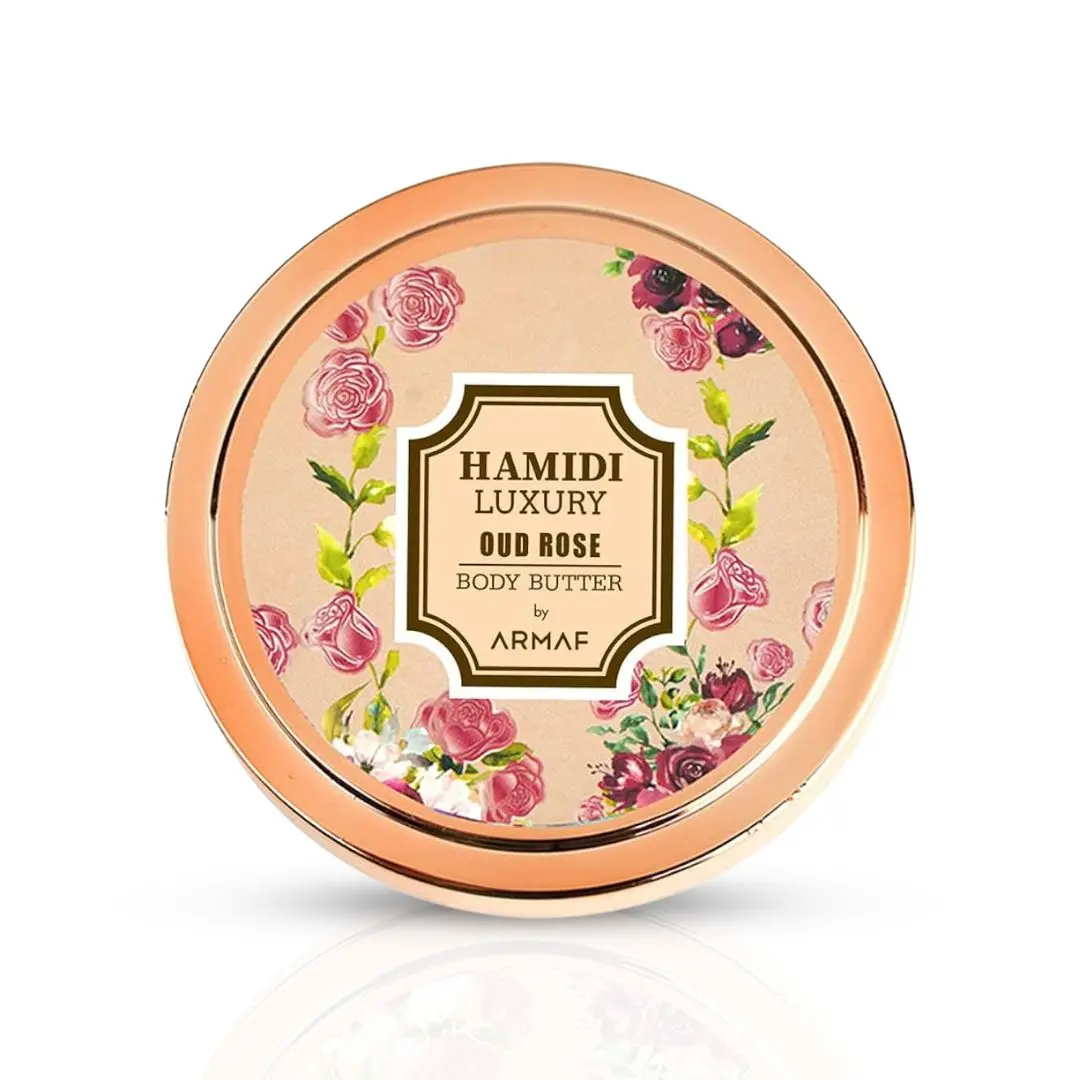 LUXURY OUD ROSE BODY BUTTER 250ML (8.4 OZ) By Hamidi | Ultra Moisturizing & Skin-Nourishing | For Men & Women.