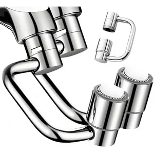 2PACK Premium 1080° Faucet Extender | Leak-Proof Swivel Faucet Aerator | 2 Modes Splash Proof | Easy Install Kitchen & Bathroom Faucet Upgrade sink faucet all-angle control rotatable aerator extension tap head replacement attachment spray rotate outdoorfu