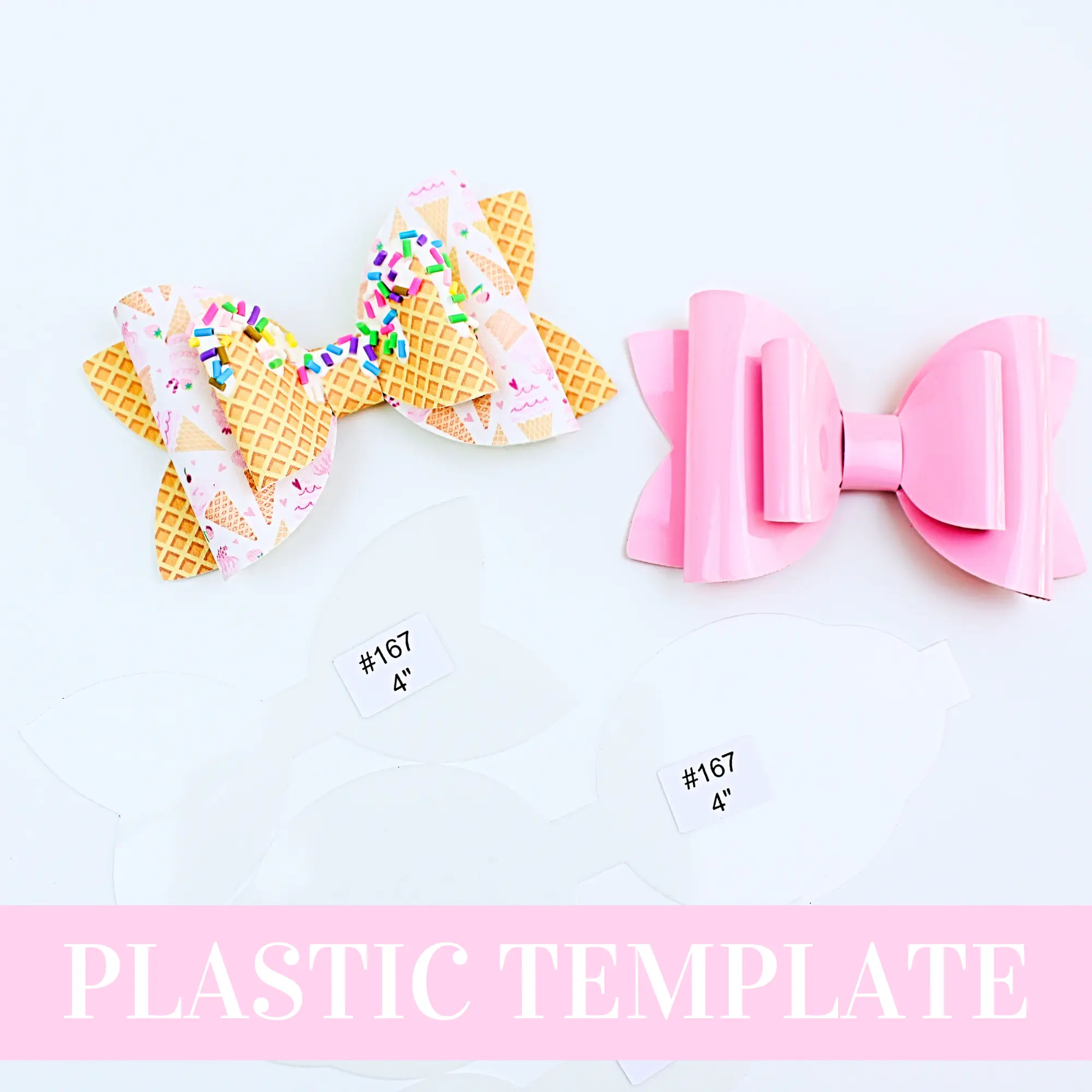 Bow # 167 Plastic Hair Bow Template - 5 sizes - Hair Bow Template Plastic Trace and Cut Template
