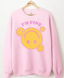 I'm Fine Smiles Graphic Top