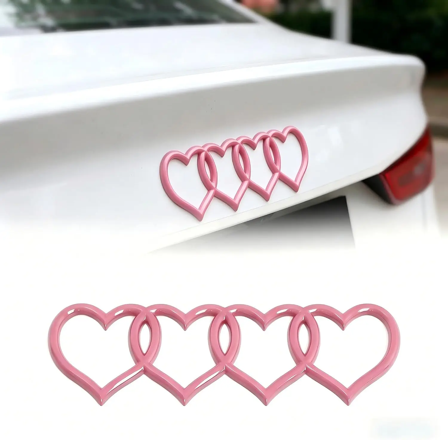 Love Heart Logo 3D Car Rear Trunk Emblem, Universal Replacement Badge Decal Sticker, Exterior Accessory Decoration for Most Vehicles gift