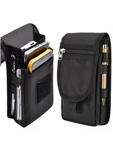 Multifunctional Phone Bag, 1 Count Large Capacity Smartphone Holder, Outdoor Casual Waist Bag, Waist Belt Pocket, Zipper Fanny Pack, Zipper Bum Bag, Side Pouch, Multi-grid Phone Storage Bag for Daily Use, Travel, Hiking, Cycling, Camping, Multisport Pack