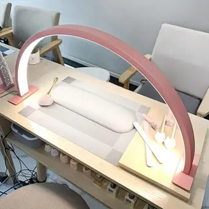 T6012-7-LED Table Lamp Half Moon Nail Light Adjustable Brightness & Color Temperature, Perfect for Manicure, Eyelash Extensions, Tattoo, Skincare