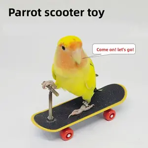 Parrot intelligence toy training tool, upgraded version of the parrot peony scooter with alloy bracket, professional finger skateboard Cockatiel Bird Cage Stand