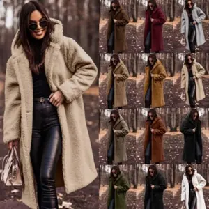 Women's Teddy Fleece Hooded Long Coat