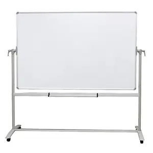 Double-Sided Non-Magnetic Office Whiteboard/Mobile Easel, 48 x 36 Inches, Steel Stand