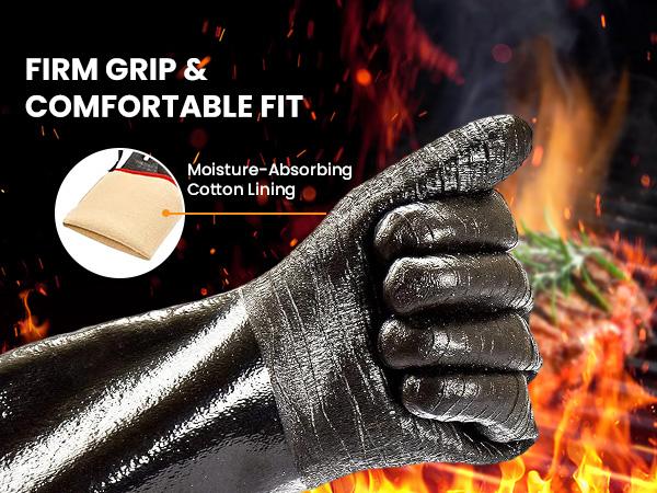 GEEKHOM 932°F Heat Resistant BBQ Grill Gloves: Oil Resistant Waterproof for Smoking Grilling Cooking Barbecue Deep Frying Turkey Rotisserie Handling Hot Greasy Meat Grilling Stocking Stuffers for Men GEEKHOM 932°F Heat Resistant BBQ Grill Gloves: Oil Resistant Waterproof for Smoking Grilling Cooking Barbecue Deep Frying Turkey Rotisserie Handling Hot Greasy Meat Grilling Stocking Stuffers for Men