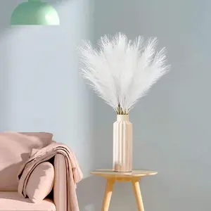 10pcs Pampas Artificial Reed Decor, Simple Simulated Window Decoration, Wedding Party Setup, Cafe Floral Arrangement, Artificial Flower Arrangements