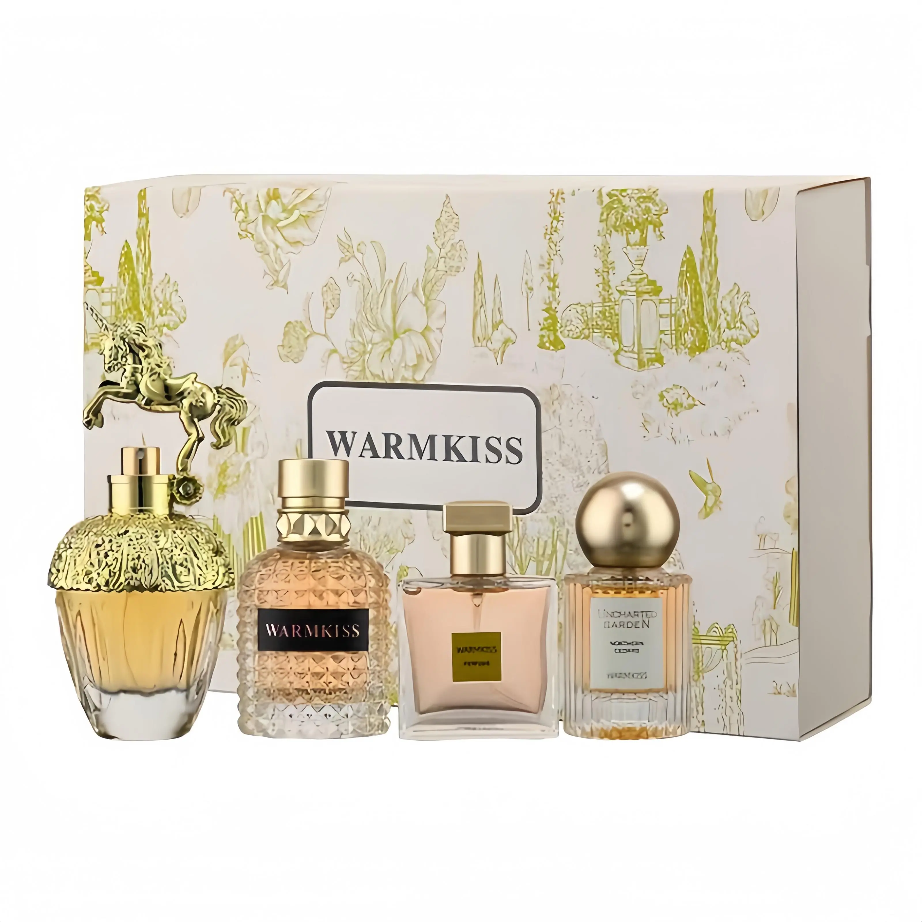 WARMKISS Perfume Set: 4Scents for Every Vibe-50ml+30ml*2+25ml - with Floral & Fresh Notes -Ideal Gift for Her on Birthday & Anniversary - longlasting perfumes  - perfect gift set -   4-piece luxury fragrance collection unique charm distinct elf