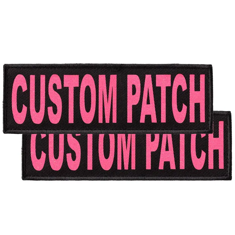 Personalized Glitter Removable Patches (2-Piece Set) - Reflective Night ID, Fits Harnesses/Vest, Show Love With Every Walk