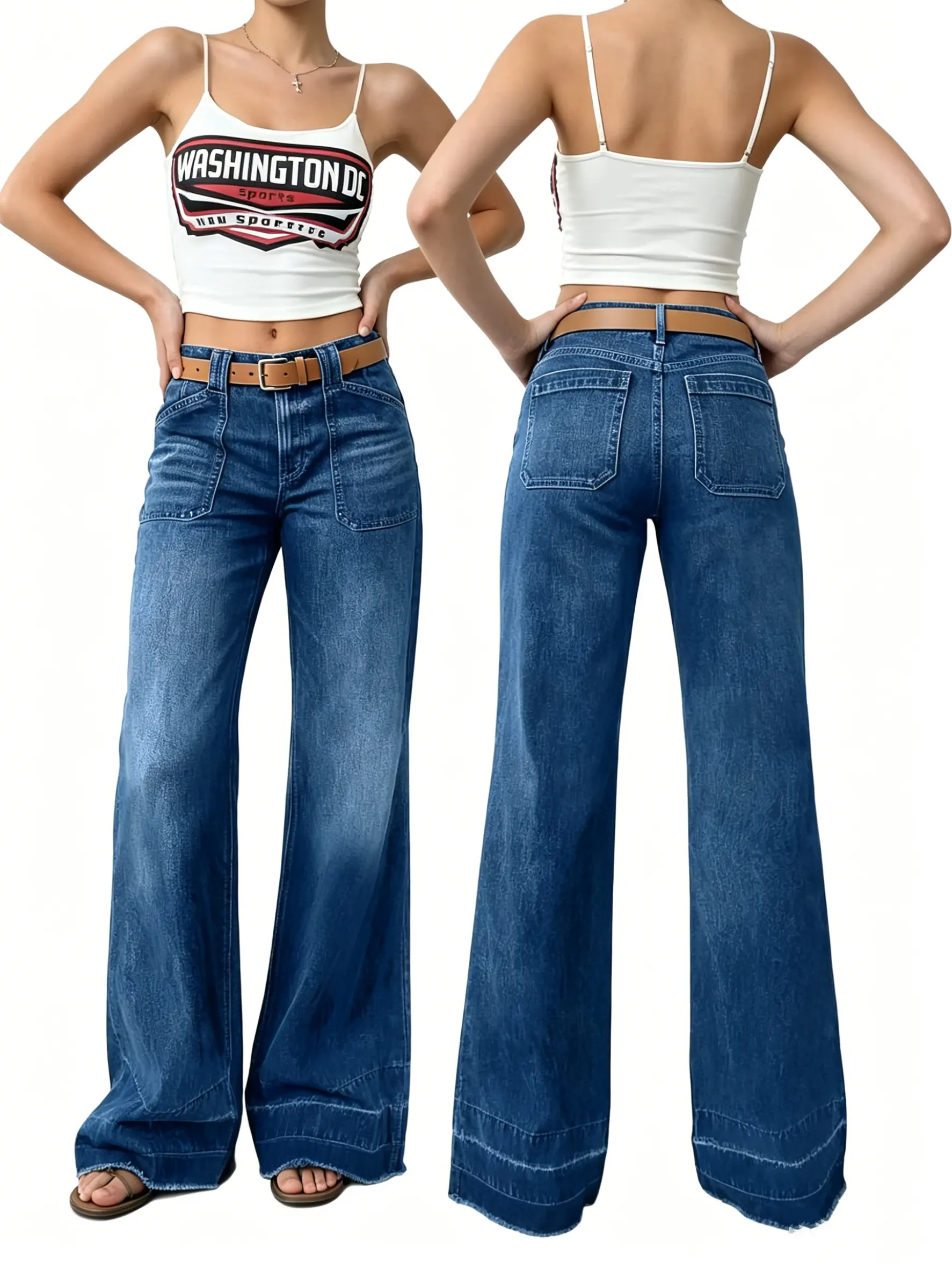 Women's Retro High-Waisted Flare Jeans, All-Season Denim with a Relaxed Vintage Fit for a Casual 90s Throwback Style, Relaxed Bootcut Jeans, Streetwear, Oversize, Everyday, Bottoms, 90S Look, 90S Grunge