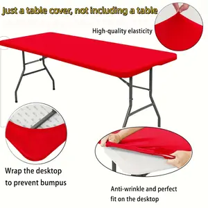 Premium Elastic Polyester Rectangular Tablecloth, Durable and Washable, Universal Fit, Ideal for Home Parties, Banquets, Weddings, Washable Table Cover