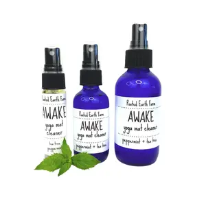 Awake Yoga Mat Spray - Peppermint and Tea Tree Scent - Mat Cleaner for Pilates and Yoga