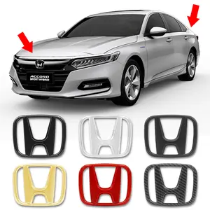 1Pcs For Honda Car Hood Grill Rear Trunk Fit City Accord Fit VEZEL HRV Odyssey H Emblem Badge Steering Wheel Logo Accessories Car Stickers