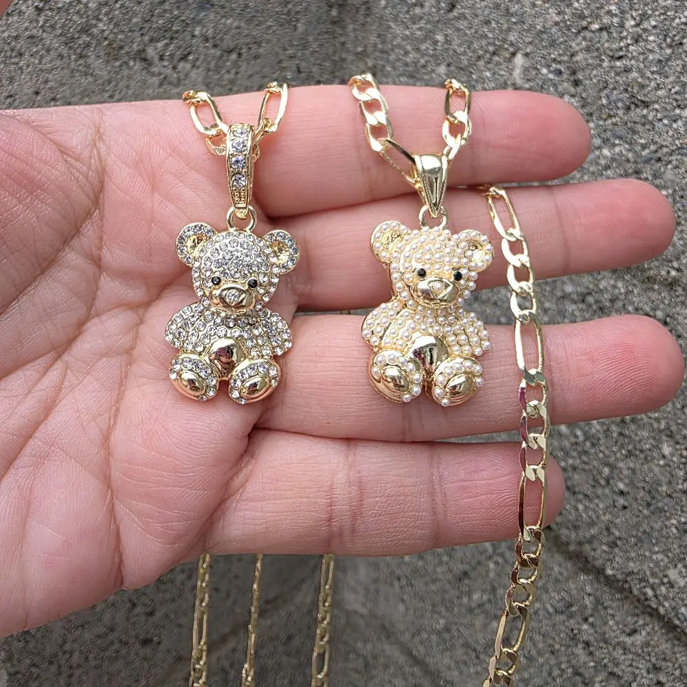 osito hermoso pendant 14k gold plated necklace
