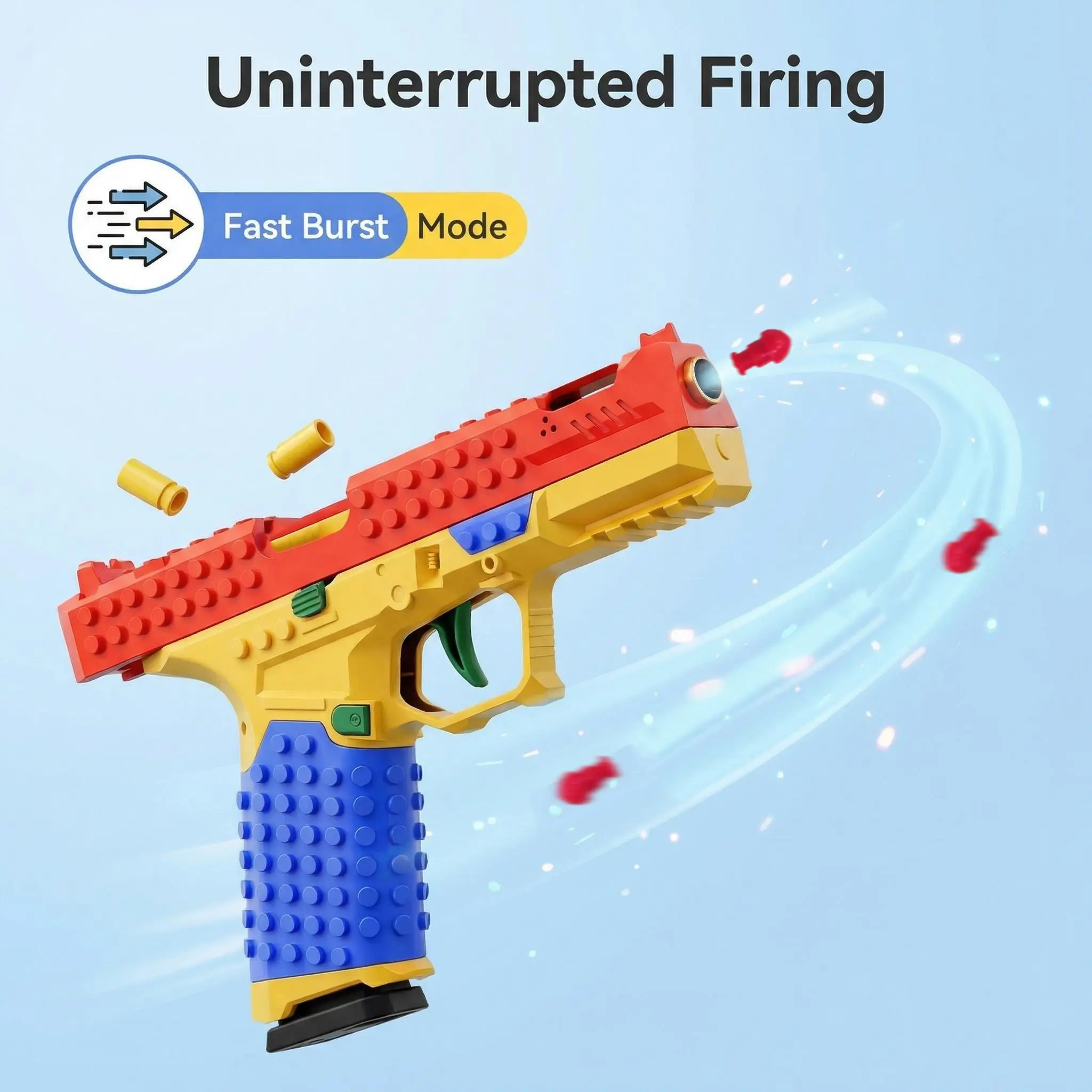 G17-Style Launcher ABS Plastic Assembleable Soft Bullet Gun Toy Set - BPA-Free, Latex-Free, Recoil Firing, Continuous Shell Ejection, Mechanical Linkage, Dual Gameplay Mode, Collaborative Assembly & Shooting Tactical Blaster for 12+ Boys, Teen Gifts