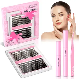 Individual Eyelash Kit, Includes Eyelash Bonding & Sealant, Eyelash Remover, Eyelash Applicator, Eyelash Bundle 240pcs, D Curl DIY Eyelash Extensions, Eyelash Curl, Ultra Thin & Soft, Christmas gifts, New Year gifts, Black Friday