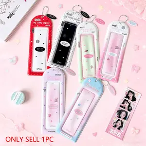 Four-Compartment Card Holder for Fans, Idol Small Card Protector, Student Backpack Display Case, Hanging Accessory, 1 Piece