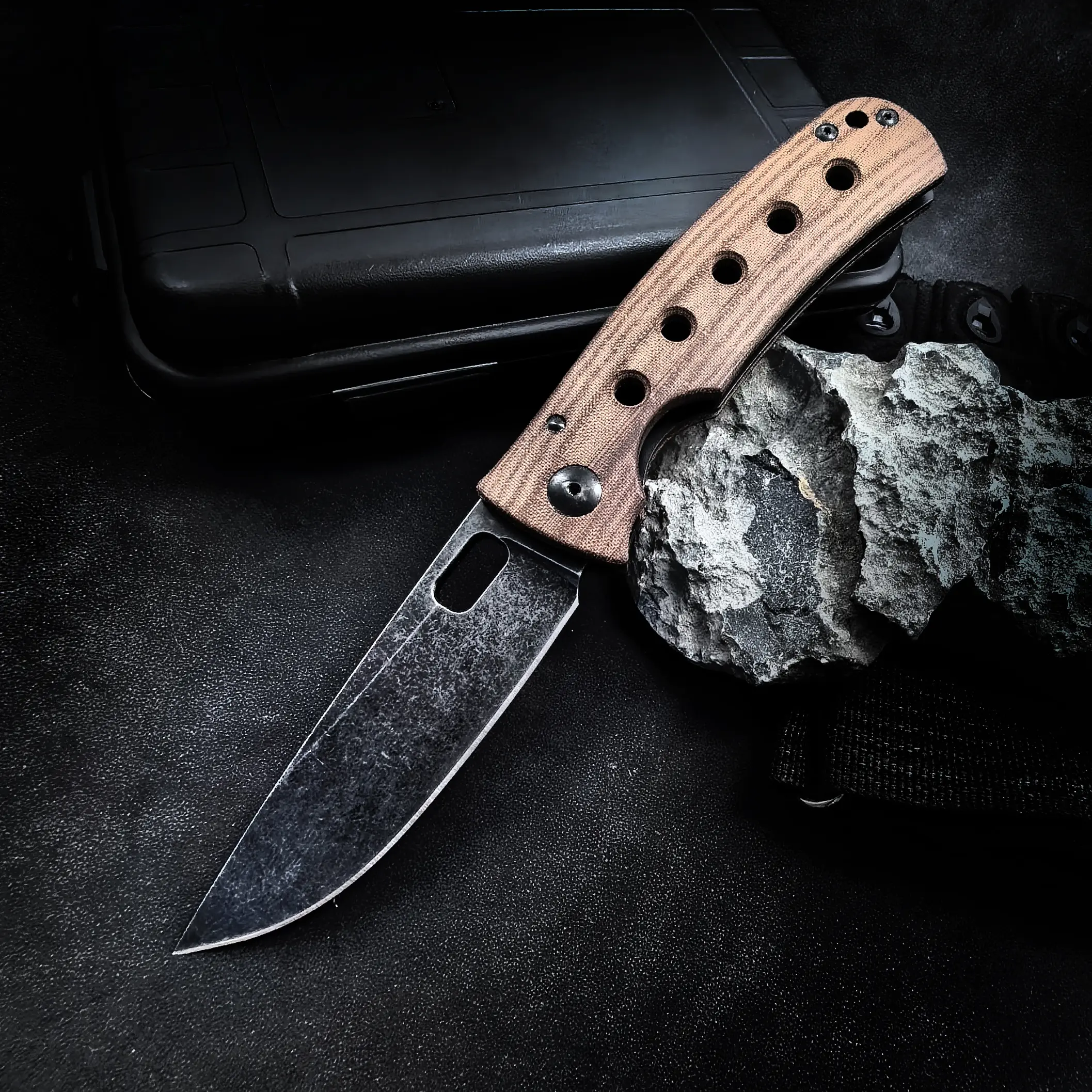 Tactical Foldable Pocket Knife for Adults, 9cm Manual-Retractable Blade with Glass Reinforced Nylon Handle for Hiking, Hunting, and Bushcrafting, Fighting, Pocket Carry, Compact, Skinning, Stainless Steel, Carving, Peeling, Whittling