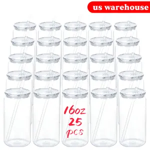 US Warehouse 16 Oz Acrylic Plastic travel Tumbler 8/25 Pack Clear cherry Cup Beer Can with Color Lid Portable Water Bottle for Fruit Lemon Drinkware uv dt f wraps Lightweight Bamboo Mug Wide Mouth Mason Jar Tea Coffee Glass Bottled