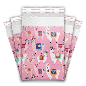 6x9 Llamas Designer Self Seal Poly Bubble Mailers Shipping Envelopes Custom Boutique Padded Bags