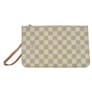 Pre-owned Louis Vuitton canvas Shoulder Bags $600 Damier Azur Neverfull MM GM Pochette Rose Ballerine RFID