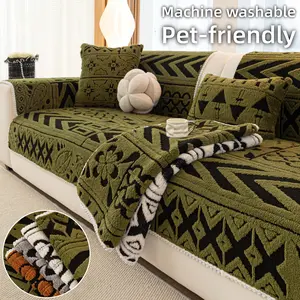 Plush cozy Sofa Cushion Cover, Thick Couch Protector, Sofa Slipcover, Non-Slip & Pet-Friendly, Machine Washable Sofa Mat/Throw, Anti-Scratch, Fits 1-4 Seater & L-Shape/Chaise, Armrest/Backrest Options, Multiple Colors & Sizes, Single for Living Room